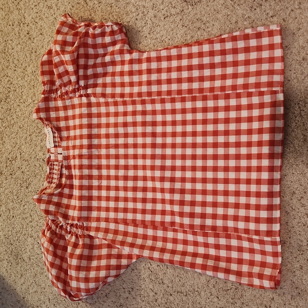 Women's Red & White Checkered Blouse.